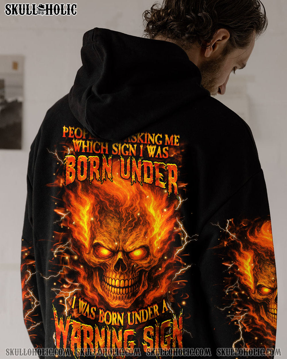 BLISSCORNERS I WAS BORN UNDER A WARNING SIGN ALL OVER PRINT