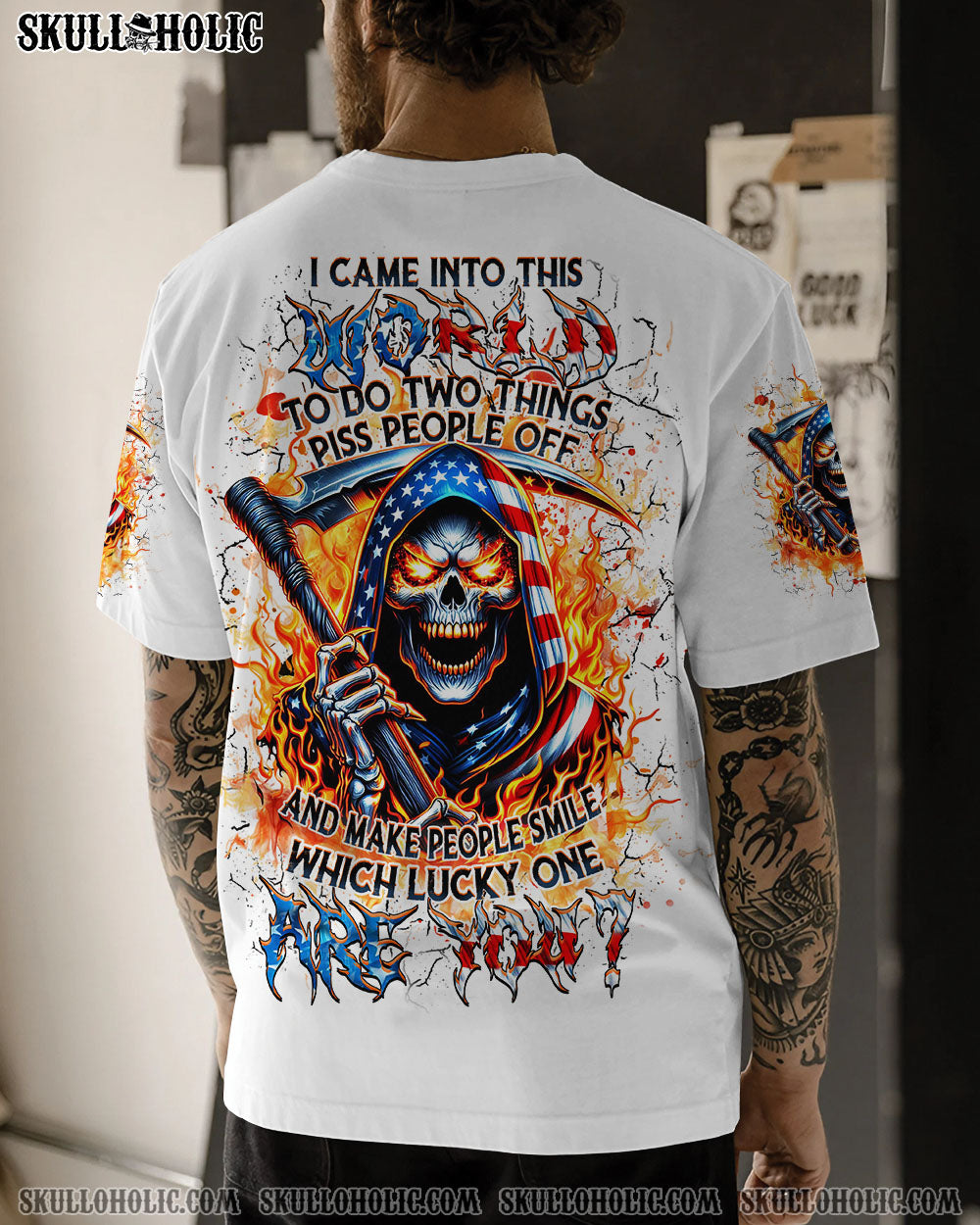 BLISSCORNERS WHICH LUCKY ONE ARE YOU SKULL ALL OVER PRINT