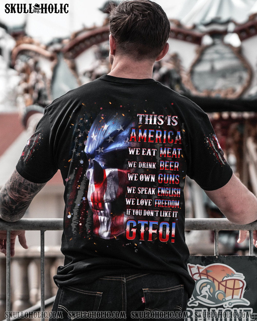 BLISSCORNERS THIS IS AMERICA SKULL ALL OVER PRINT