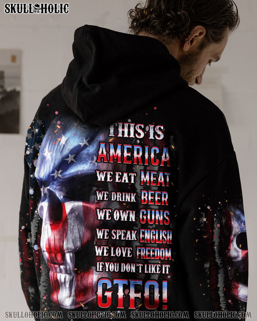BLISSCORNERS THIS IS AMERICA SKULL ALL OVER PRINT