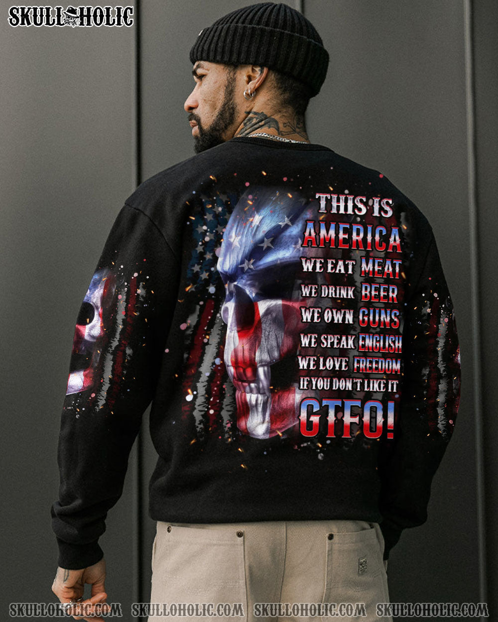 BLISSCORNERS THIS IS AMERICA SKULL ALL OVER PRINT