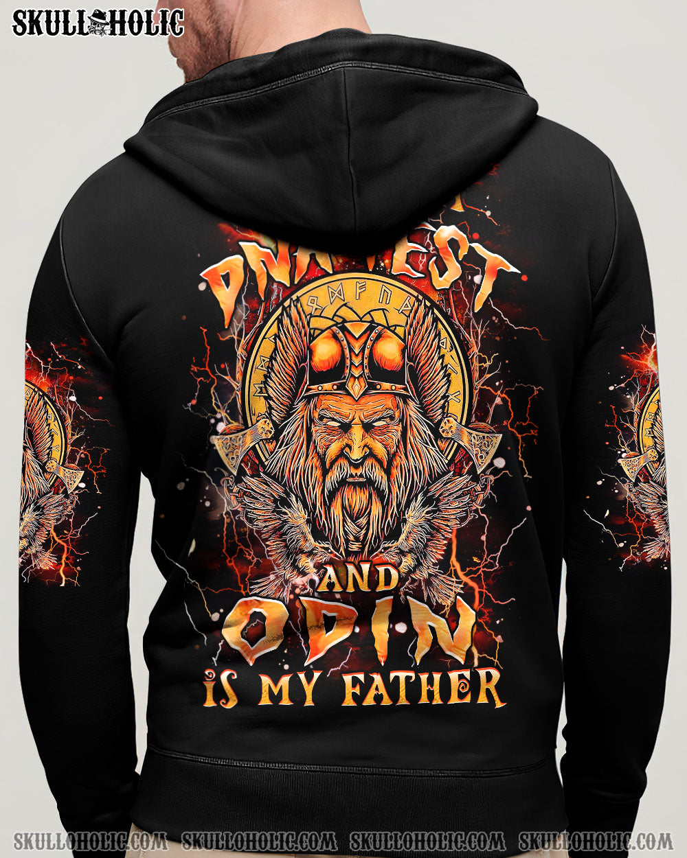 BLISSCORNERS ODIN IS MY FATHER VIKING SKULL ALL OVER PRINT
