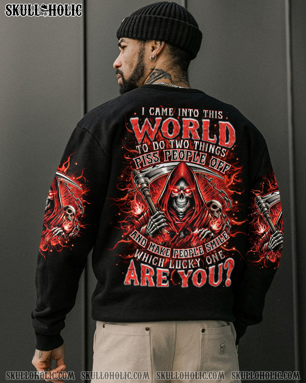 BLISSCORNERS WHICH LUCKY ONE ARE YOU SKULL ALL OVER PRINT