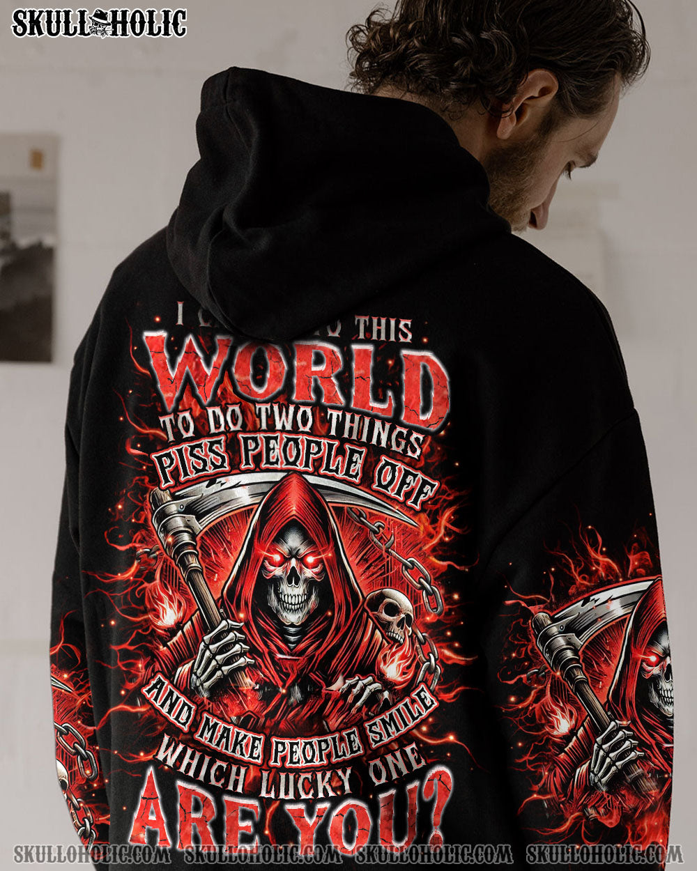 BLISSCORNERS WHICH LUCKY ONE ARE YOU SKULL ALL OVER PRINT