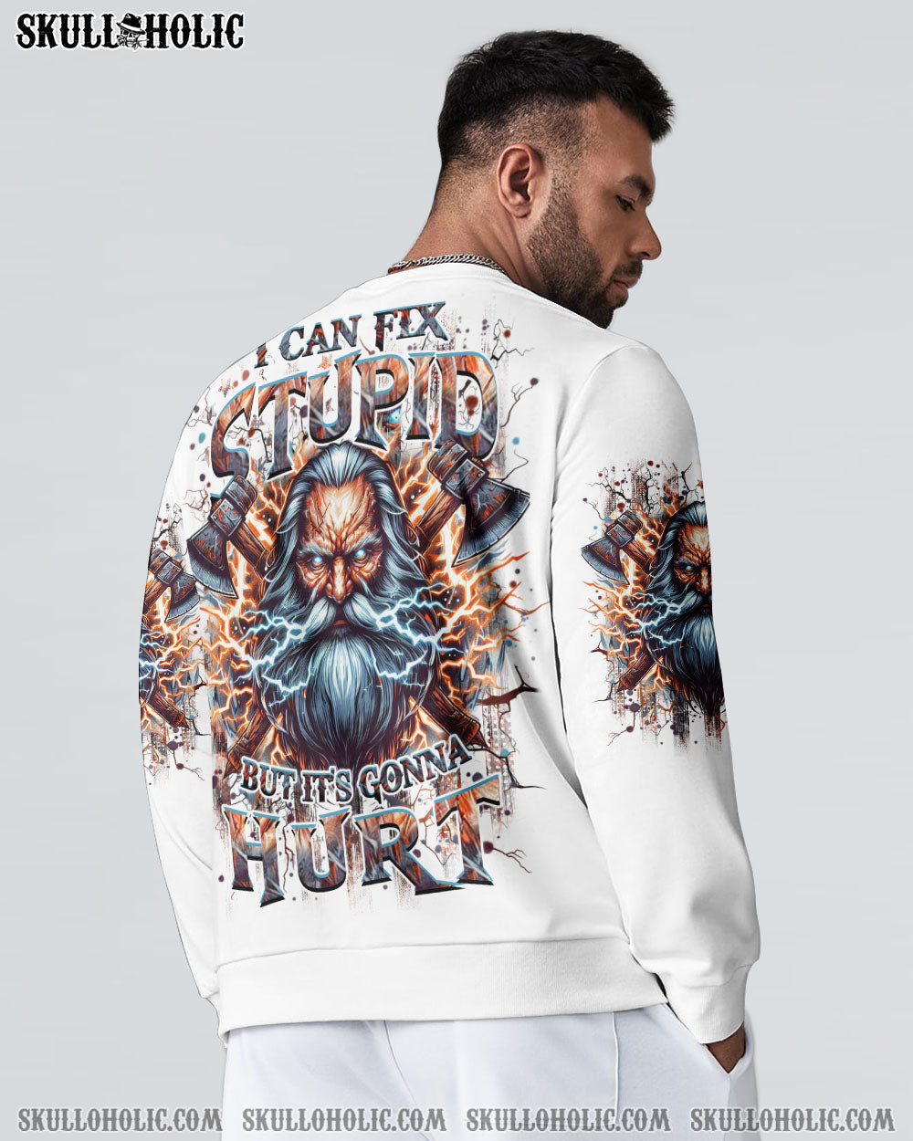 BLISSCORNERS I CAN FIX STUPID BUT IT'S GONNA HURT OLD SKULL ALL OVER PRINT