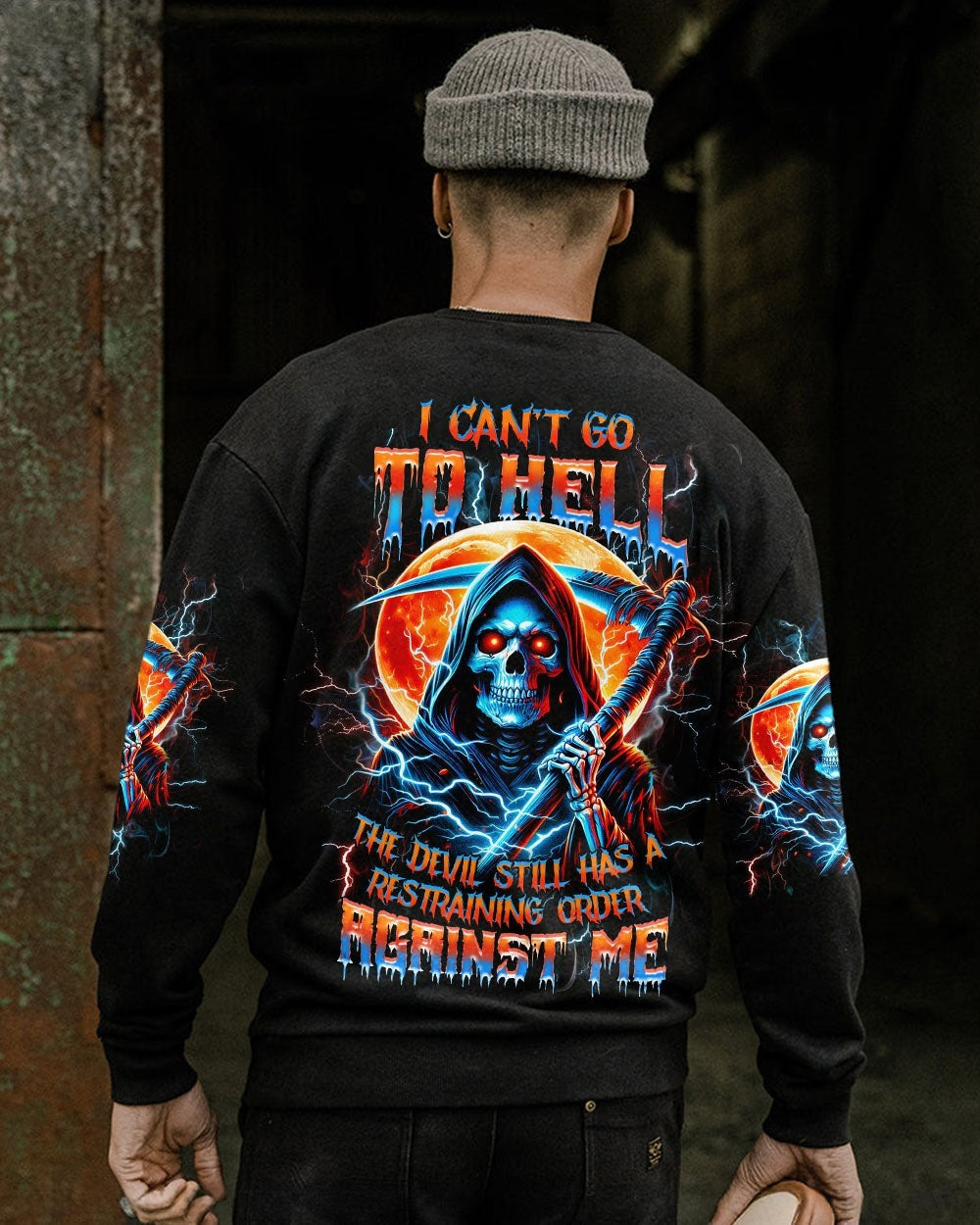 BLISSCORNERS I CAN'T GO TO HELL SKULL REAPER ALL OVER PRINT