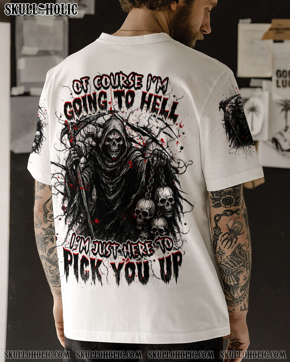BLISSCORNERS OF COURSE I'M GOING TO HELL REAPER ALL OVER PRINT