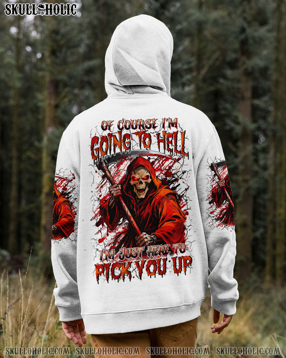 BLISSCORNERS OF COURSE I'M GOING TO HELL SKULL ALL OVER PRINT