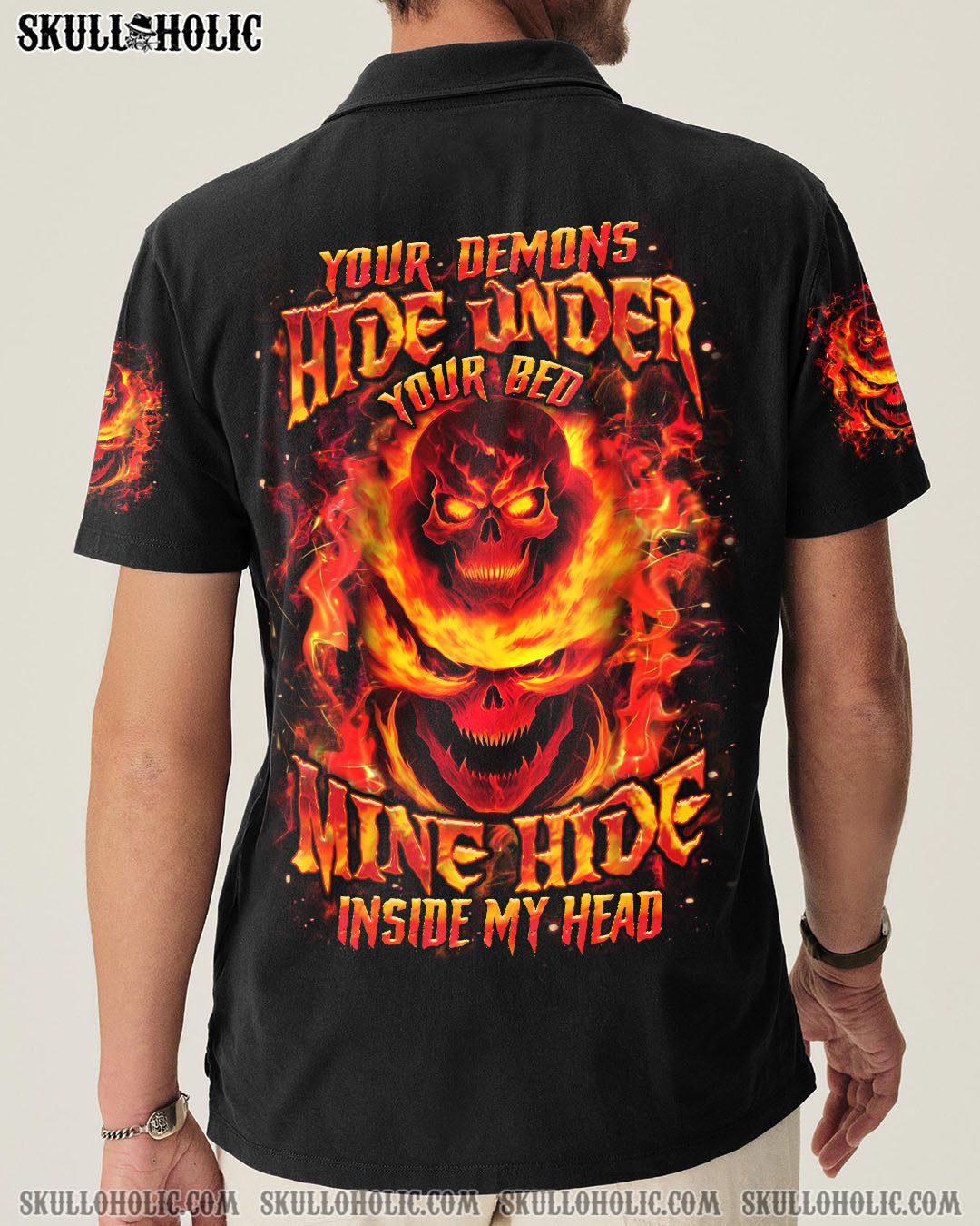 BLISSCORNERS YOUR DEMONS HIDE UNDER YOUR BED SKULL ALL OVER PRINT