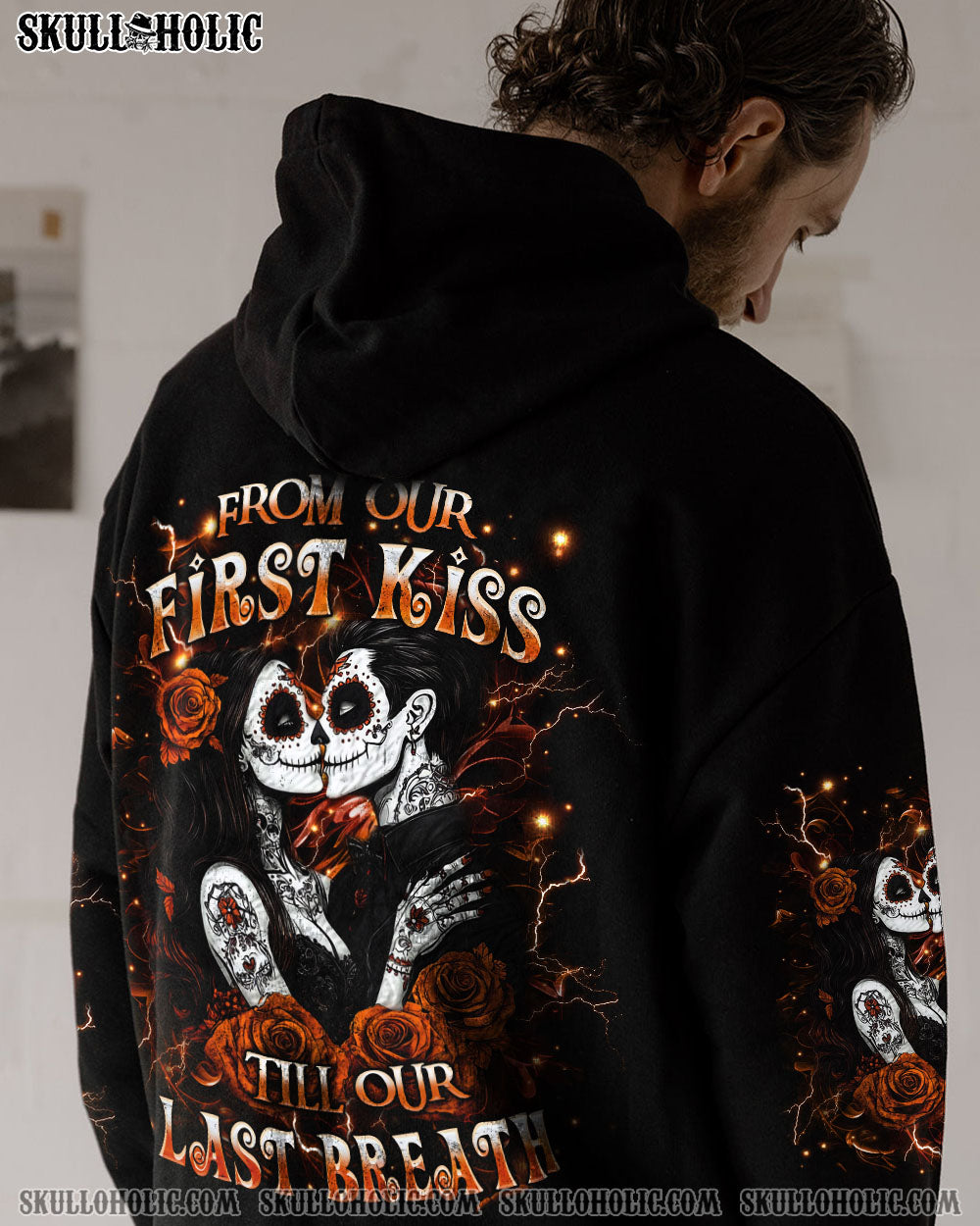 BLISSCORNERS FROM OUR FIRST KISS SKULL COUPLE ALL OVER PRINT