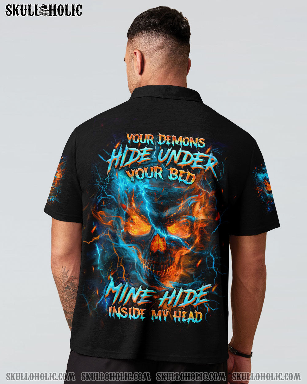 BLISSCORNERS YOUR DEMONS HIDE UNDER YOUR BED SKULL ALL OVER PRINT