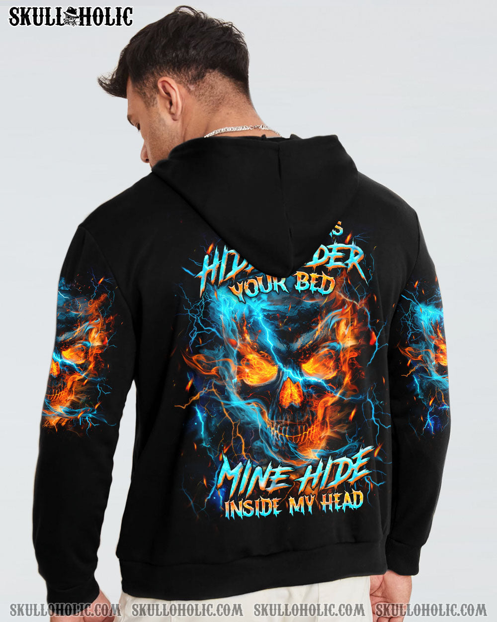 BLISSCORNERS YOUR DEMONS HIDE UNDER YOUR BED SKULL ALL OVER PRINT