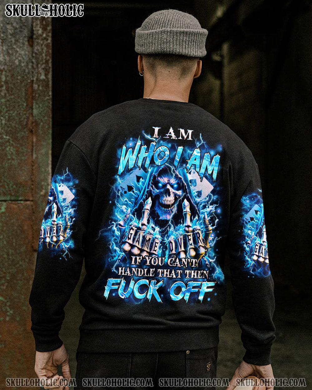 BLISSCORNERS I AM WHO I AM SKULL REAPER ALL OVER PRINT