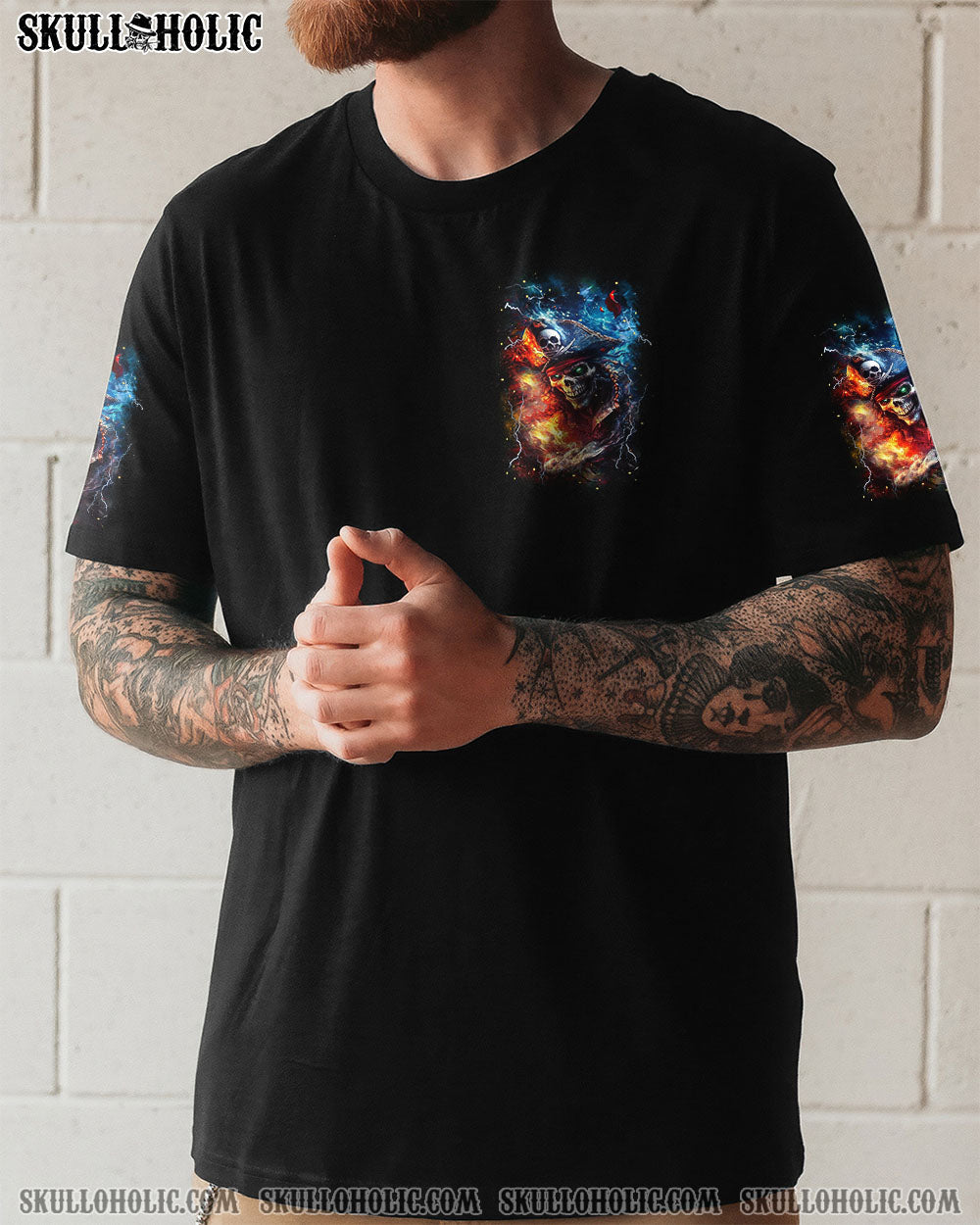 BLISSCORNERS WHEN I WAS BORN PIRATE SKULL ALL OVER PRINT