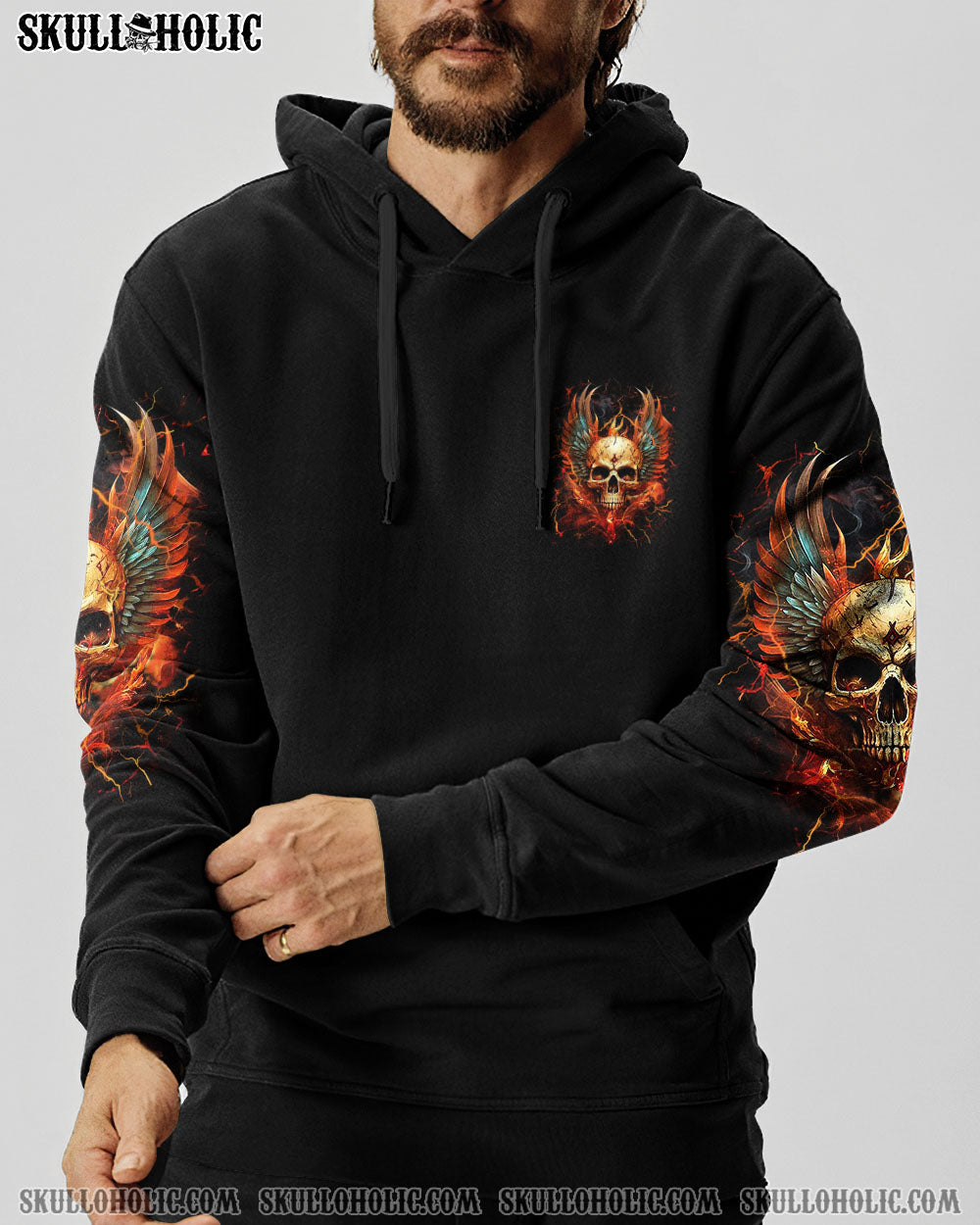 BLISSCORNERS YOU COULDN'T HANDLE ME SKULL WINGS ALL OVER PRINT