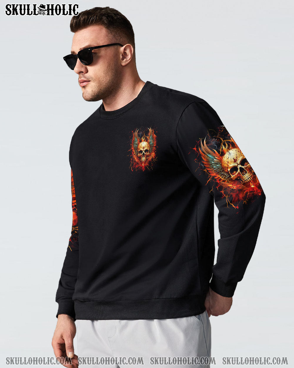 BLISSCORNERS YOU COULDN'T HANDLE ME SKULL WINGS ALL OVER PRINT