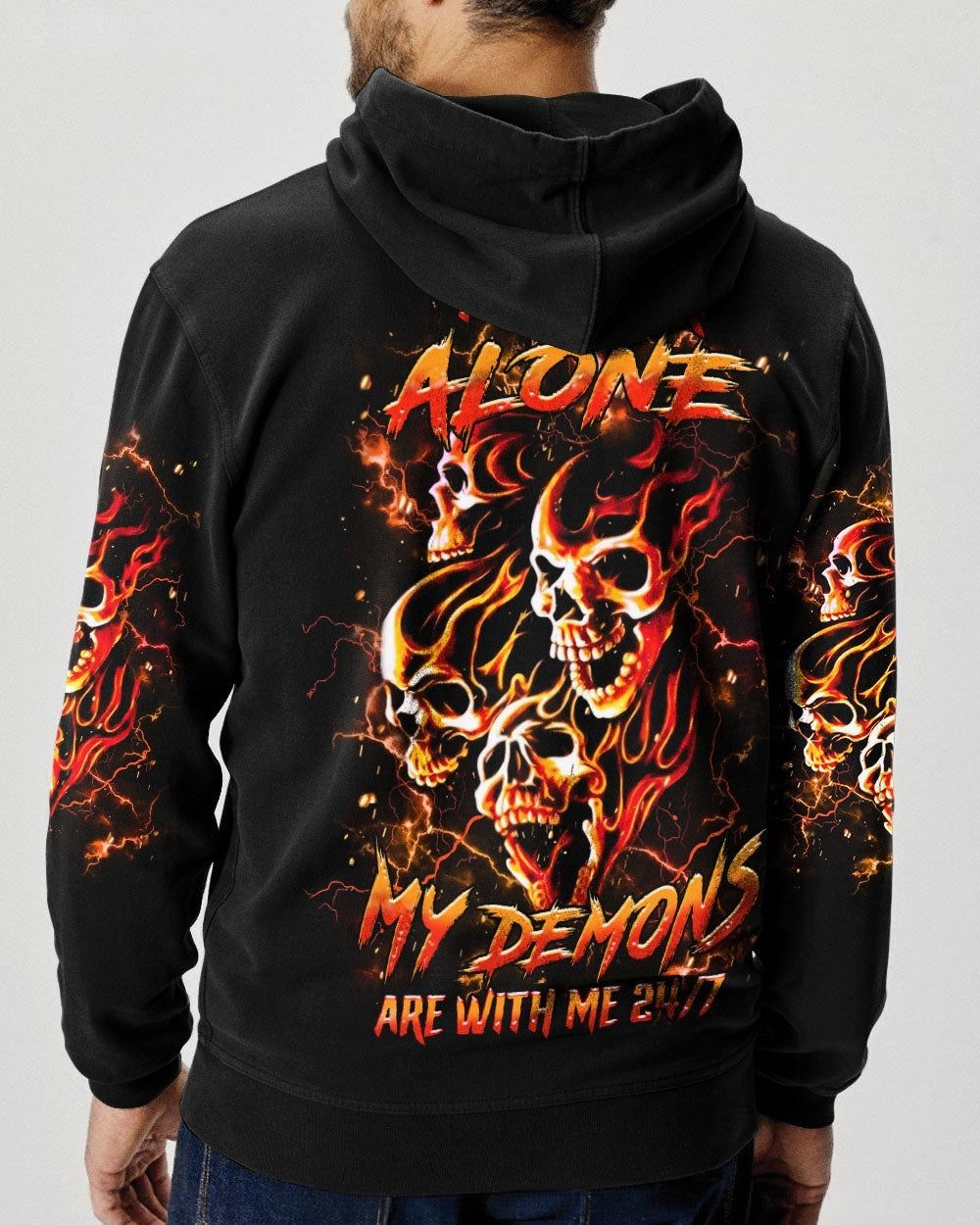 BLISSCORNERS I'M NEVER ALONE SKULL DEMON ALL OVER PRINT