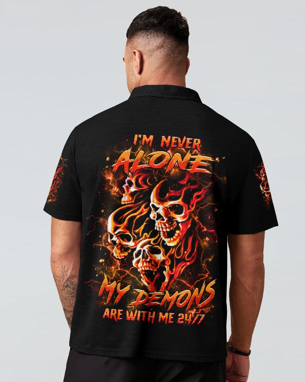 BLISSCORNERS I'M NEVER ALONE SKULL DEMON ALL OVER PRINT