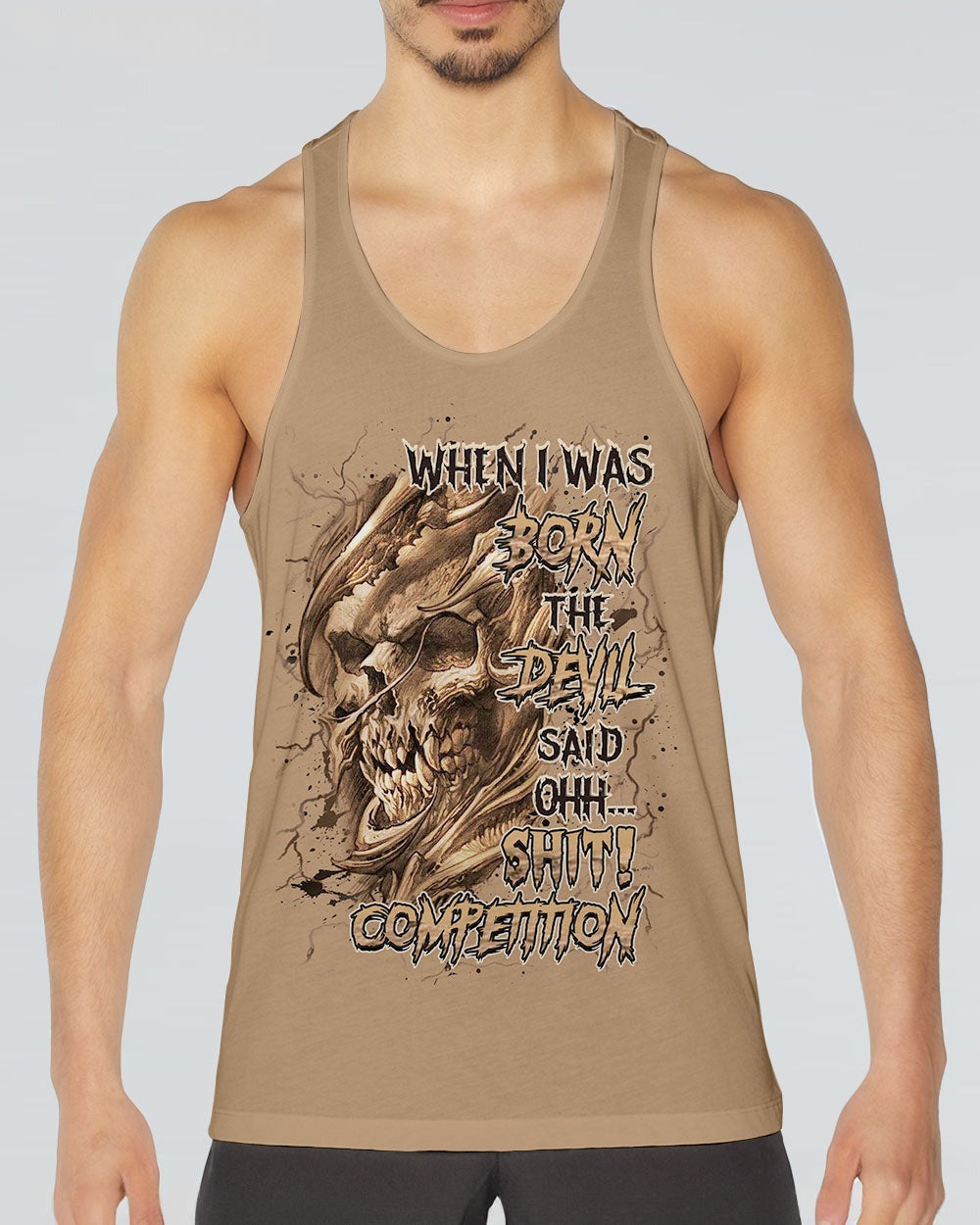 BLISSCORNERS WHEN I WAS BORN DEMON SKULL ALL OVER PRINT