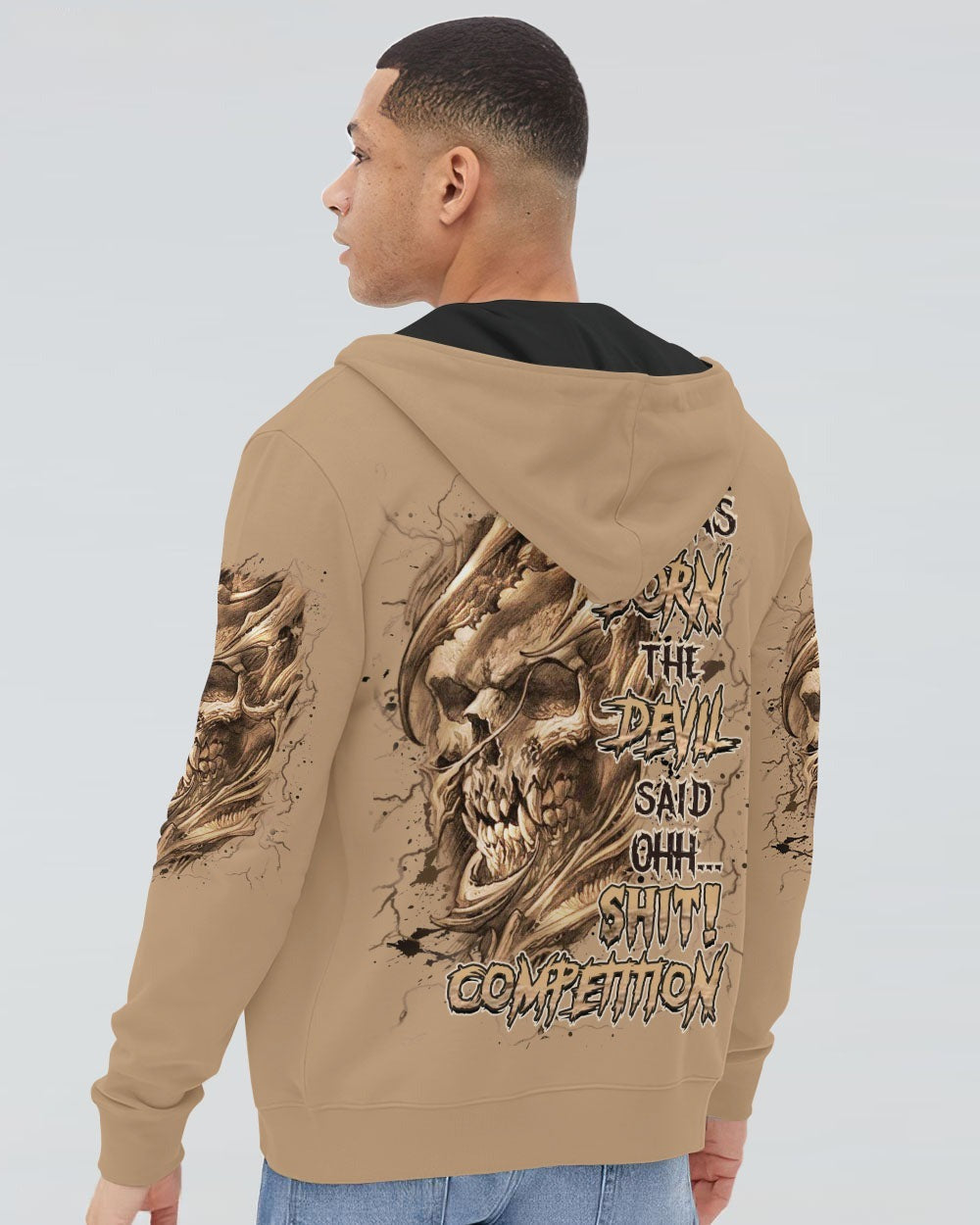 BLISSCORNERS WHEN I WAS BORN DEMON SKULL ALL OVER PRINT