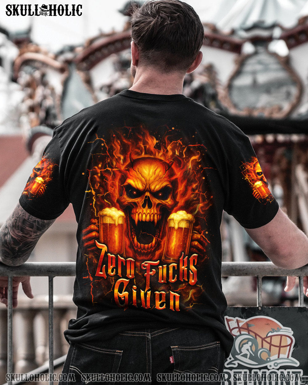 BLISSCORNERS ZERO F GIVEN SKULL BEER ALL OVER PRINT