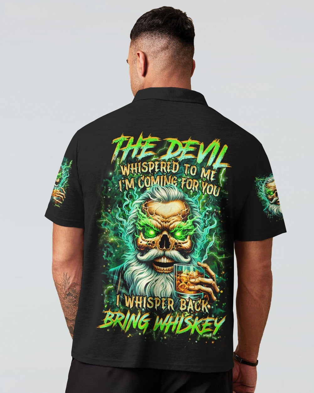 BLISSCORNERS THE DEVIL WHISPERED TO ME BRING WHISKEY SKULL ALL OVER PRINT