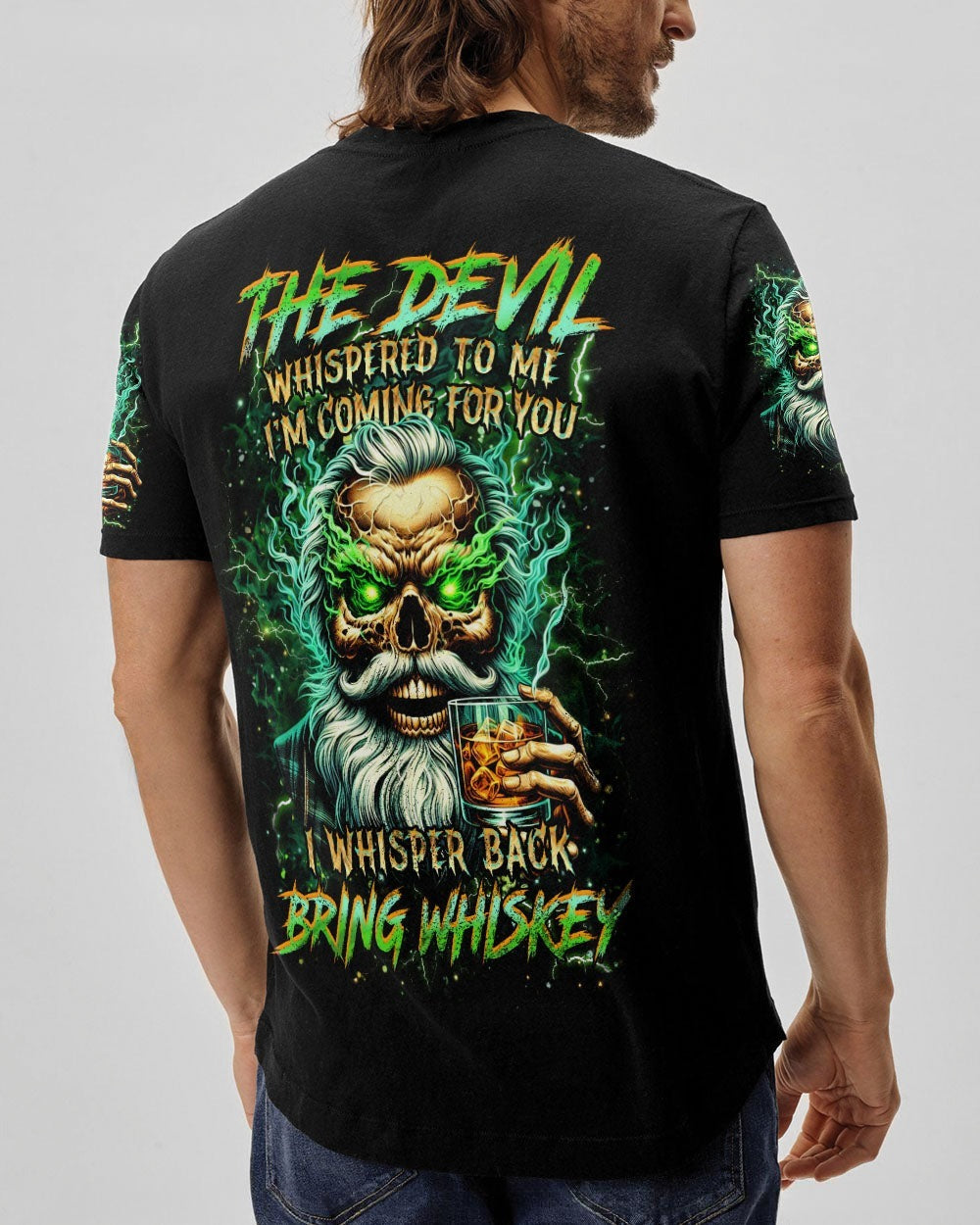 BLISSCORNERS THE DEVIL WHISPERED TO ME BRING WHISKEY SKULL ALL OVER PRINT