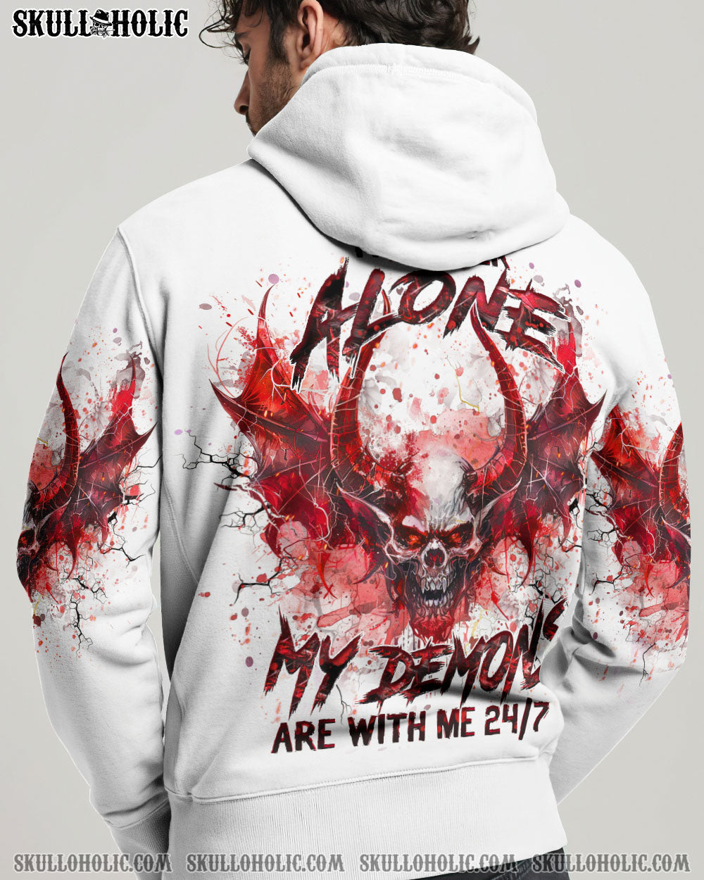BLISSCORNERS I'M NEVER ALONE SKULL DEMON ALL OVER PRINT