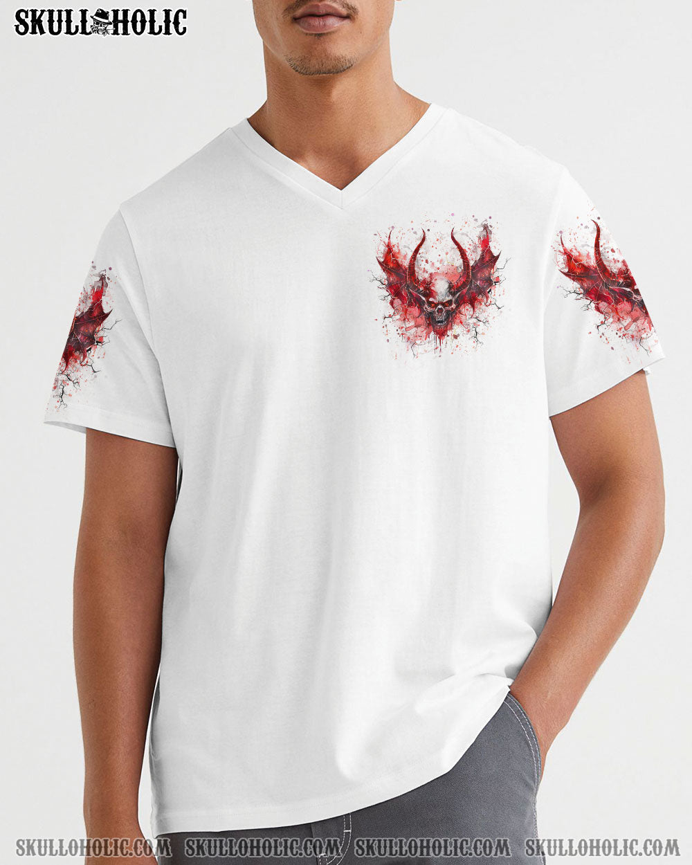 BLISSCORNERS I'M NEVER ALONE SKULL DEMON ALL OVER PRINT
