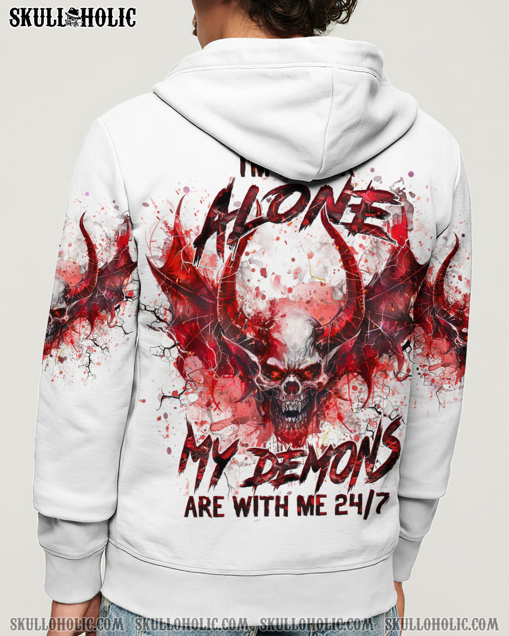 BLISSCORNERS I'M NEVER ALONE SKULL DEMON ALL OVER PRINT