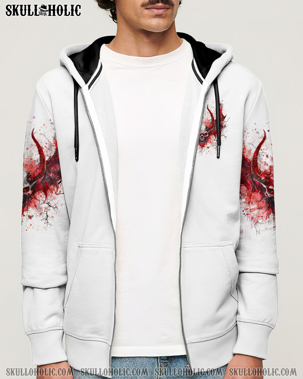 BLISSCORNERS I'M NEVER ALONE SKULL DEMON ALL OVER PRINT