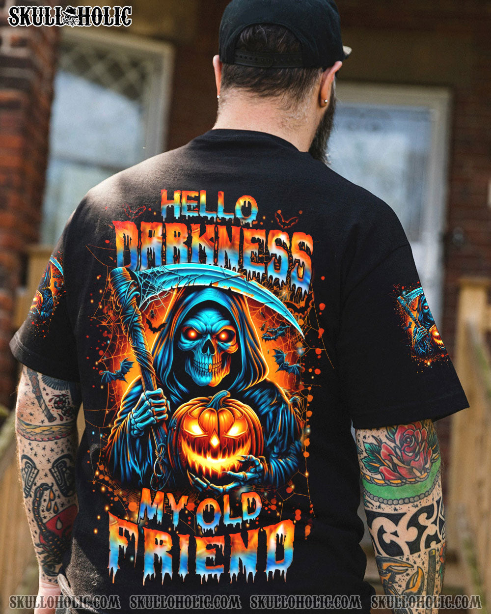 BLISSCORNERS HELLO DARKNESS MY OLD FRIEND HALLOWEEN ALL OVER PRINT