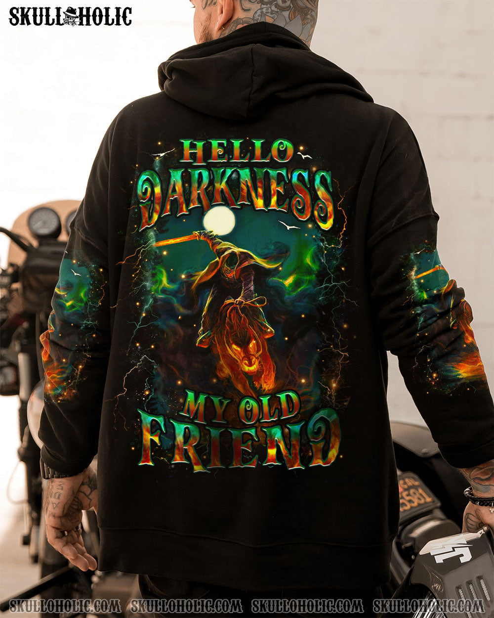 BLISSCORNERS HELLO DARKNESS MY OLD FRIEND HALLOWEEN ALL OVER PRINT