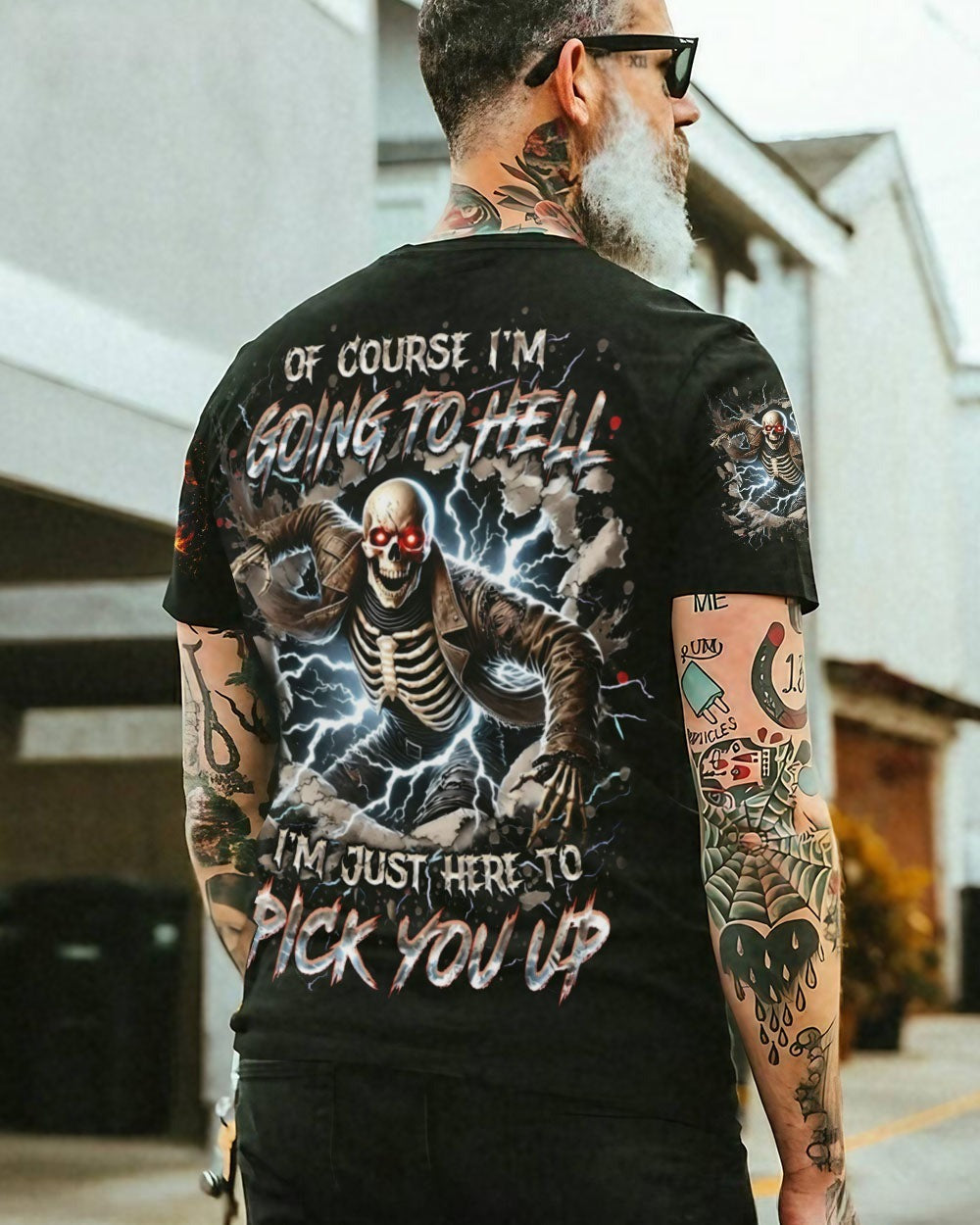 BLISSCORNERS OF COURSE I'M GOING TO HELL SKULL ALL OVER PRINT
