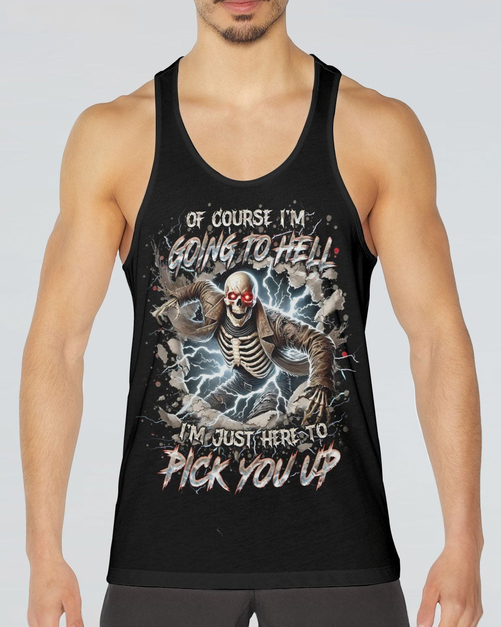 BLISSCORNERS OF COURSE I'M GOING TO HELL SKULL ALL OVER PRINT