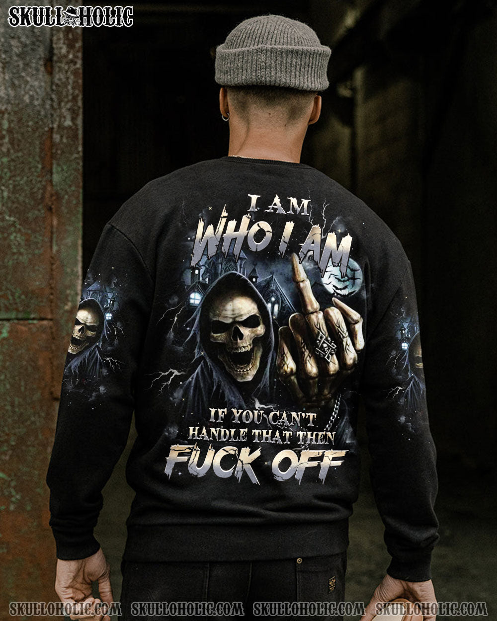 BLISSCORNERS I AM WHO I AM SKULL REAPER ALL OVER PRINT