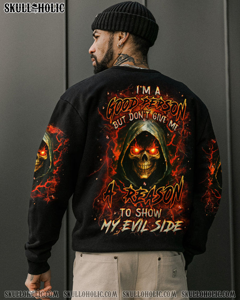 BLISSCORNERS I'M A GOOD PERSON SKULL REAPER ALL OVER PRINT