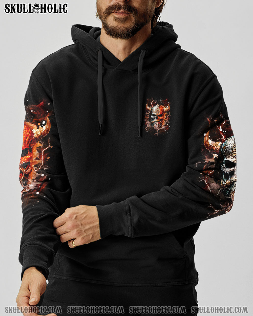 BLISSCORNERS I'M NOT HERE TO FIT INTO YOUR WORLD VIKING SKULL ALL OVER PRINT