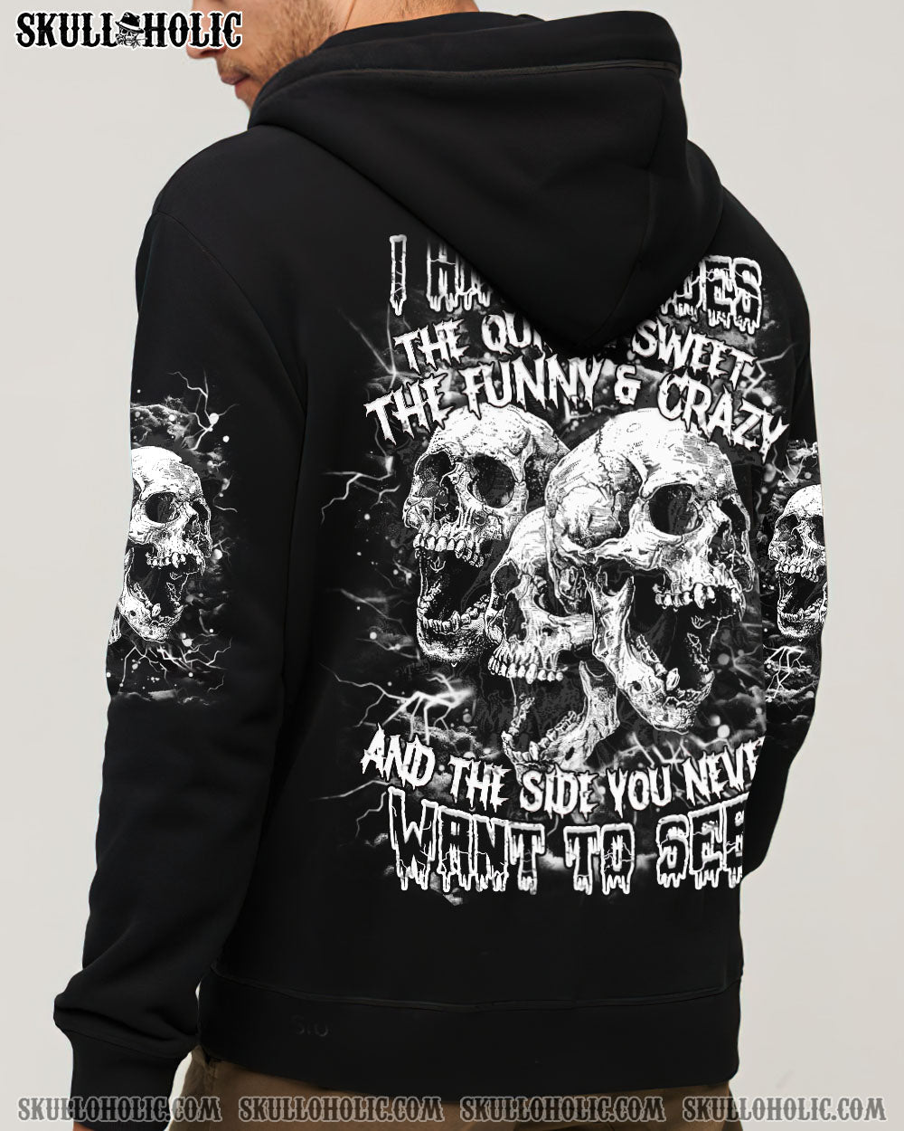 BLISSCORNERS I HAVE 3 SIDES 3 SKULLS ALL OVER PRINT