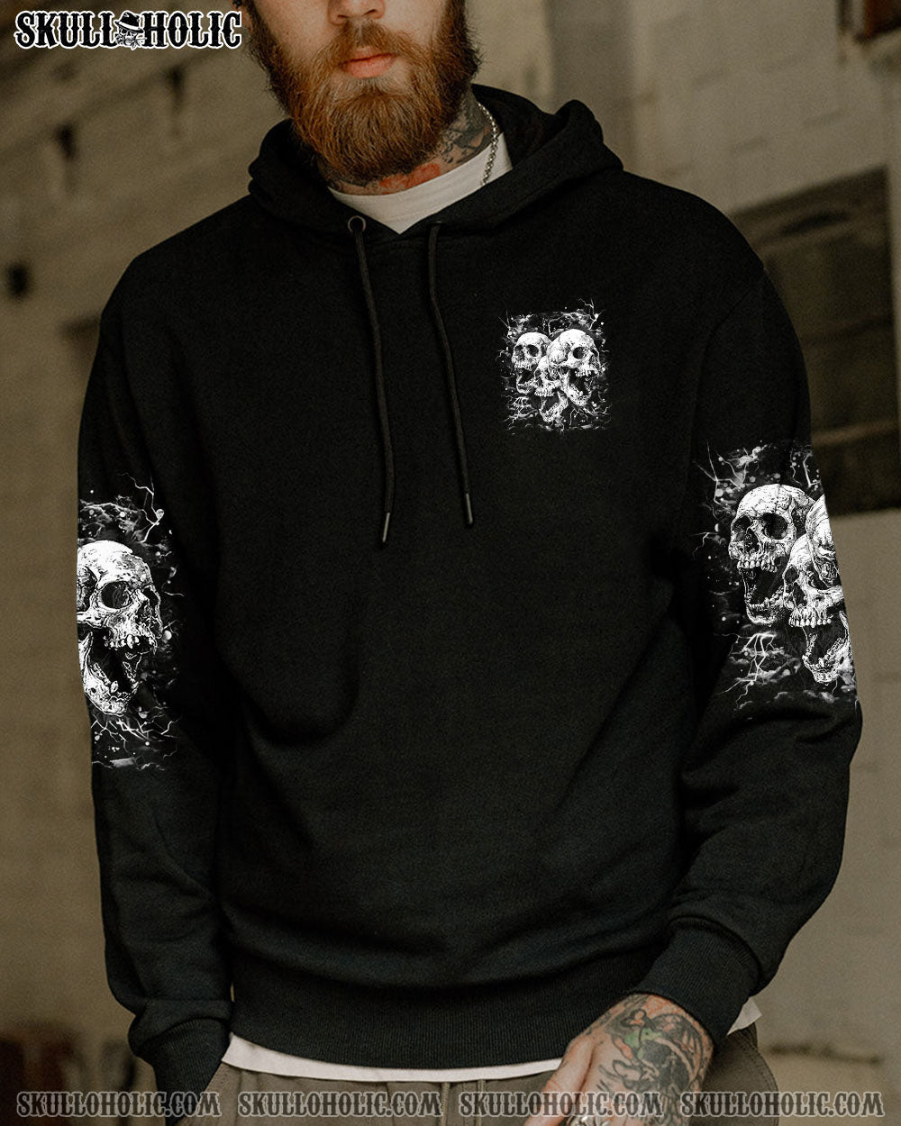 BLISSCORNERS I HAVE 3 SIDES 3 SKULLS ALL OVER PRINT