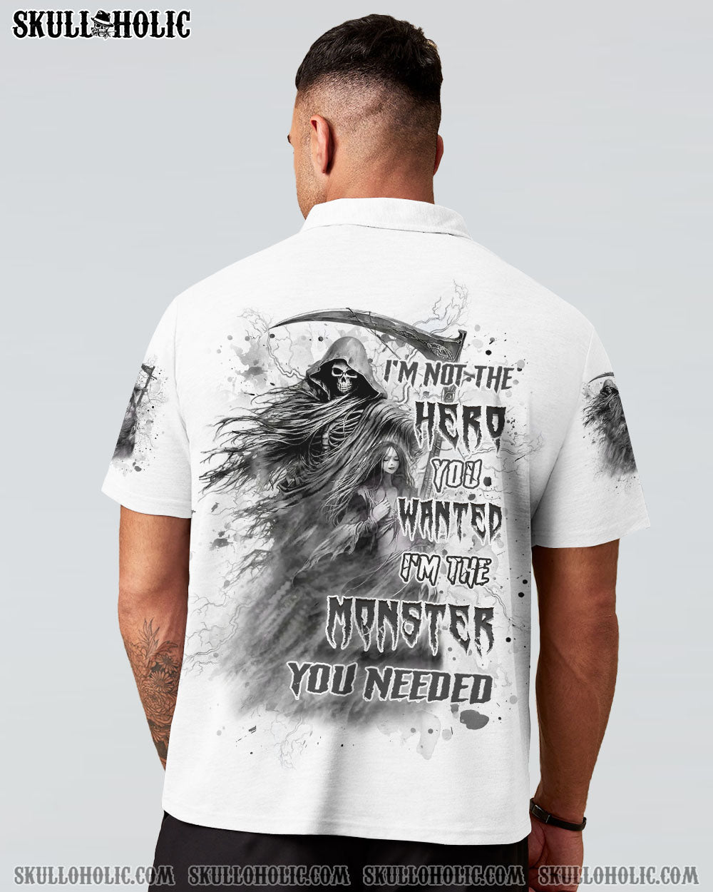 BLISSCORNERS I'M NOT THE HERO YOU WANTED REAPER ALL OVER PRINT