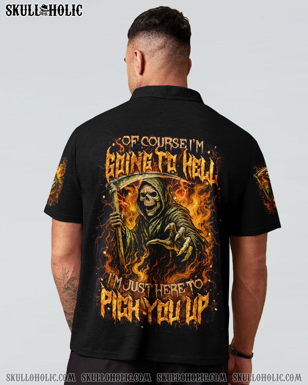 BLISSCORNERS OF COURSE I'M GOING TO HELL SKULL REAPER ALL OVER PRINT