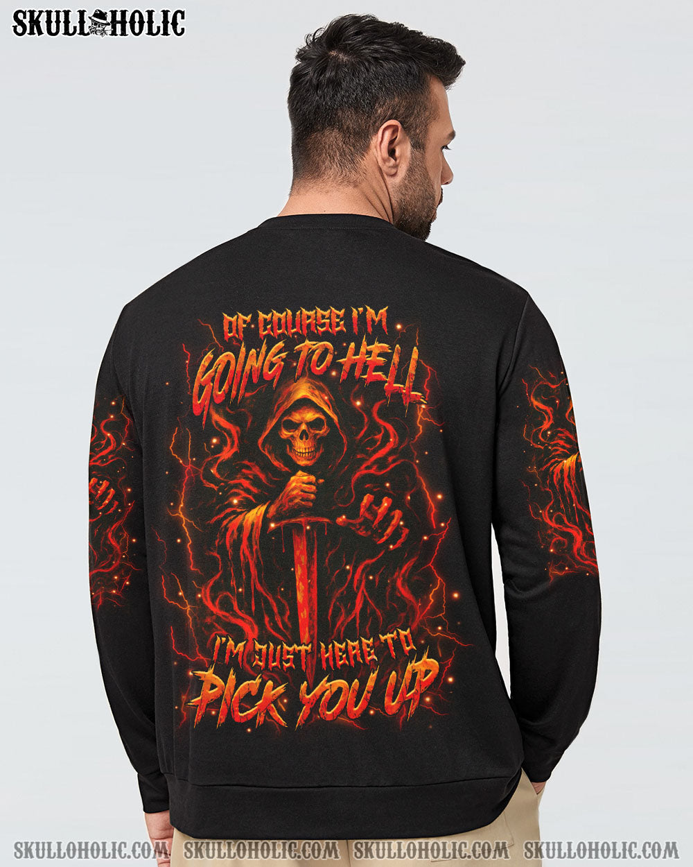 BLISSCORNERS OF COURSE I'M GOING TO HELL SKULL REAPER ALL OVER PRINT