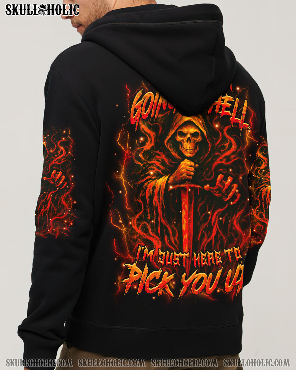BLISSCORNERS OF COURSE I'M GOING TO HELL SKULL REAPER ALL OVER PRINT