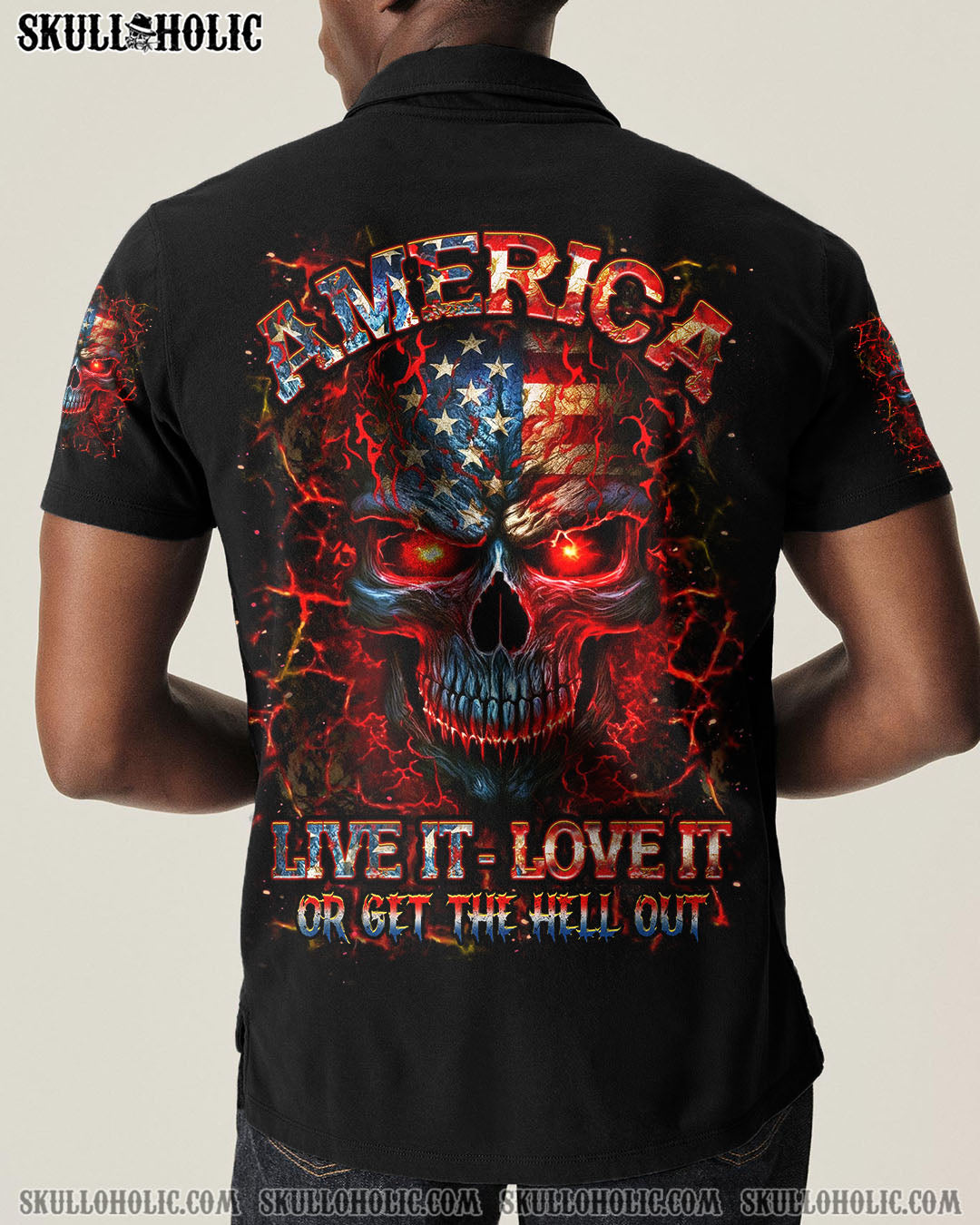 BLISSCORNERS AMERICA LIVE IT LOVE IT OR GET THE HELL OUT ALL OVER PRINT