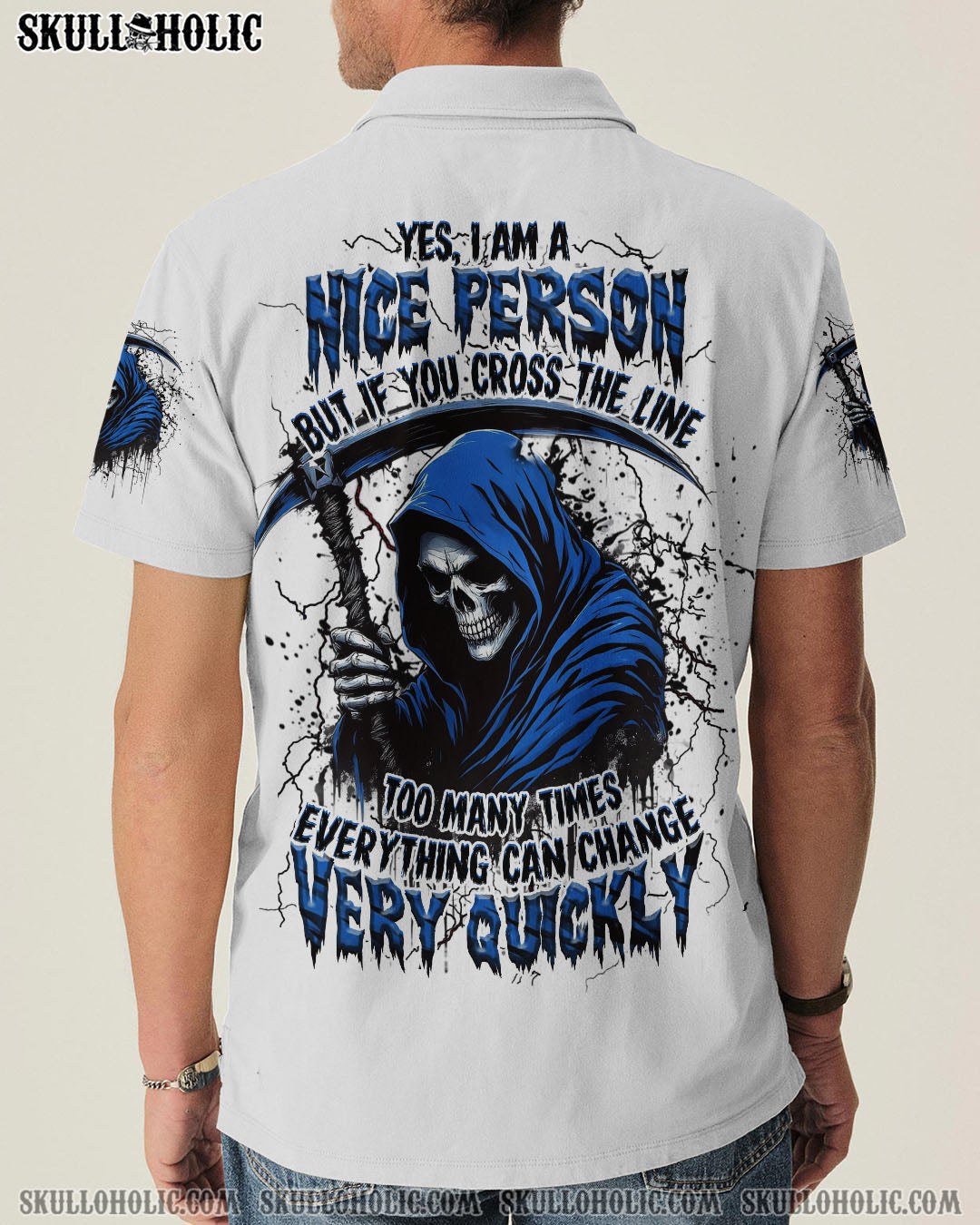 BLISSCORNERS YES I'M A NICE PERSON SKULL REAPER ALL OVER PRINT
