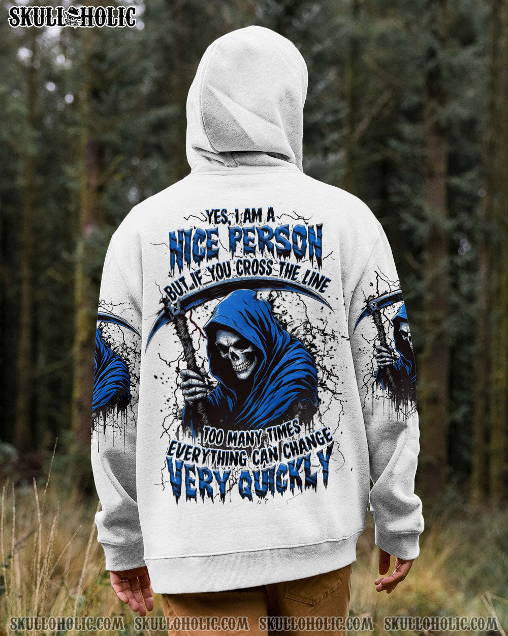 BLISSCORNERS YES I'M A NICE PERSON SKULL REAPER ALL OVER PRINT