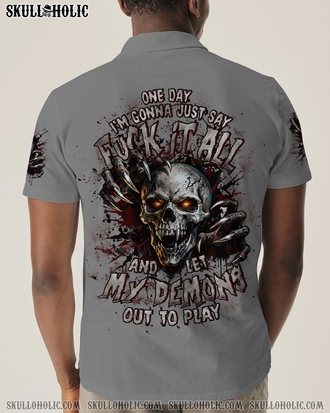 BLISSCORNERS ONE DAY I'M GONNA JUST SAY DEMON SKULL ALL OVER PRINT