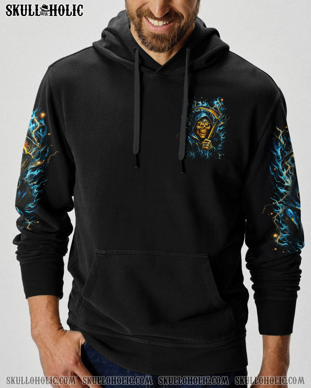 BLISSCORNERS I'M NOT ANTI-SOCIAL MAD REAPER SKULL ALL OVER PRINT
