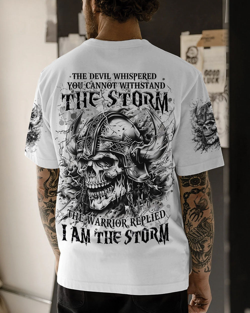 BLISSCORNERS I AM THE STORM SKULL WARRIOR ALL OVER PRINT